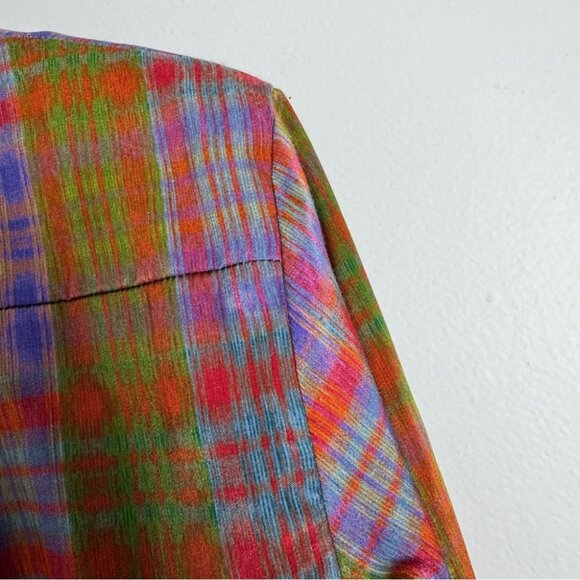 NWT Marella Rank Satin Plaid Wrap Dress size 2 - Picture 6 of 13